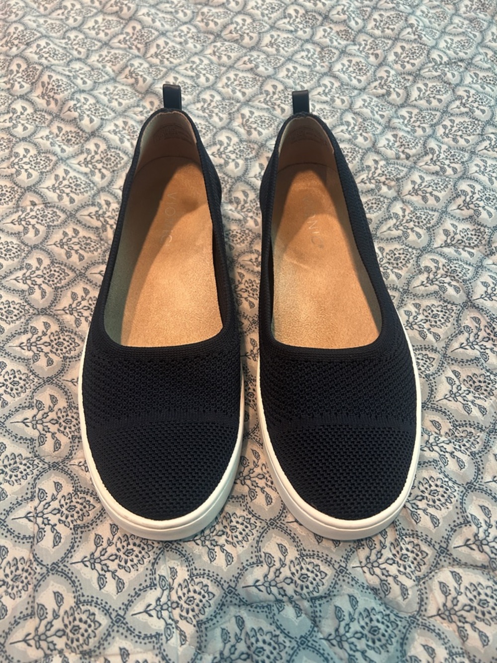 Vionic Women's Uptown Skimmer Knit Slip-ons Loafer Flats Navy Blue Size 8.